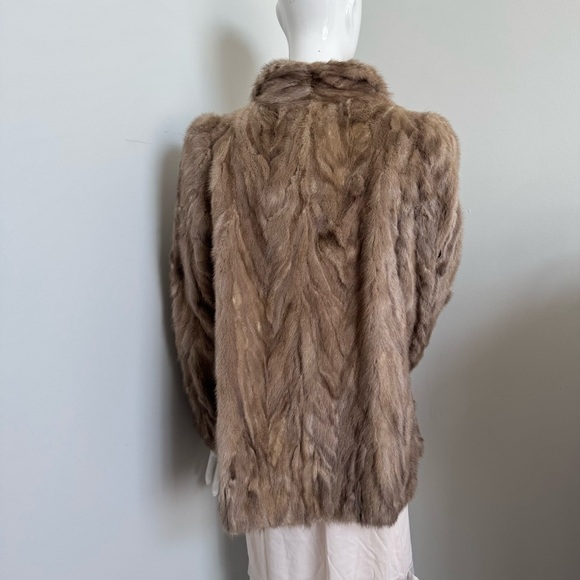 Vintage Taupe Mink Fur Coat 1960s Soft Brown Luxury Mid-Century Glamour S/M - Picture 7 of 13